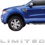 Imagem de Emblema Aplique Lateral Limited Ford Ranger 2013 14 15 16 17 2018