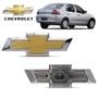 Imagem de Emblema Chevrolet Prisma 2012 Dourado Borda Cromada Adesivo