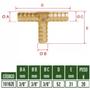 Imagem de Emenda em Tê de Metal p/ Mangueiras (3/8X3/8X3/8pol.) GARDEN