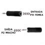 Imagem de Emenda p2 X p10 Adaptador  P2 Macho x P10 Femea