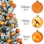 Imagem de Emopeak 24Pcs Bolas de Natal Enfeites para a árvore de Natal - Shatterproof Christmas Tree Decorations Bola de suspensão para a decoração da festa de casamento de férias (laranja, 1.2 "-3.1CM)