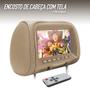 Imagem de Encosto Com Tela Lcd Unidade Bege Peugeot 207 7 Polegadas Dependente Espelhamento Multimídia