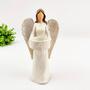 Imagem de Enfeite Anjo Castiçal Com Vela Decoração 20Cm Branco Moderno