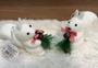Imagem de Enfeite Árvore de Natal Esquilo Branco 10cm Com Pinha Espuma Ornamento Natalino Pendente De Natal