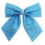 Imagem de Enfeite Árvore Natal Laço Lacinho Azul Glitter Brilhante 4 Peças 9cm