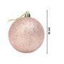 Imagem de Enfeite bola natalina 2 peças em plástico 10cm Diamante Rose
