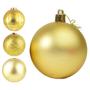 Imagem de Enfeite bola natalina 4 pçs de plástico 8cm Cristal Dourada