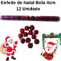 Imagem de Enfeite de Natal Bola 4cm 12 Unidade Cor:Vermelho