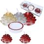Imagem de Enfeite de Natal Kit 1 Castiçal com 2 Velas Brilhantes Festa