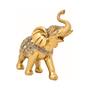 Imagem de Enfeite Decorativo - Elefante Indiano Dourado 17cm - Sorte Sabedoria