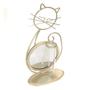 Imagem de Enfeite Decorativo Gatinho Metal Com Espelho  Gato Floreira - Dourado2