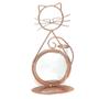 Imagem de Enfeite Decorativo Gatinho Metal Com Espelho  Gato Floreira - rose gold