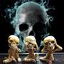 Imagem de Enfeite Decorativo Trio De Caveira Criativo Skull Esqueleto Resina Decoração Sala Quarto Nicho Estante Escritório Casa