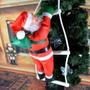 Imagem de Enfeite Duplo Papai Noel Escada Boneco Decoração de Natal Escalador Pequeno