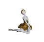 Imagem de Enfeite Escultura Bailarina Det Dourado Pose Sentada Formosa
