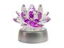 Imagem de Enfeite Escultura Vidro Flor Lotus 13Cm Base Espelhada Led