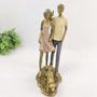 Imagem de Enfeite Estatua Casal Com Pet 26x19x11cm Dourado Cachorro - Inigual