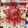 Imagem de Enfeite Estrela Aramada 24cm Vermelha Decoração De Árvore Natalina Festa Ornamentação 