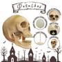 Imagem de Enfeite Halloween Cranio Caveira Esqueleto Gargalhada Assustadora Maxilar Articulado Sensor Movimento