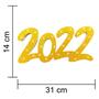 Imagem de Enfeite Letreiro 3D 2022 Glitter Dourado Ano Novo - 01 unid