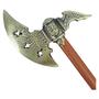 Imagem de Enfeite Medieval Machado Duplo Espada Central Suporte Mdf