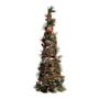 Imagem de Enfeite Natal Decorativo Cone de Rattan com Folhas 50cm 1 Pç