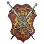 Imagem de Enfeite Parede Espada Dupla Em X Suporte De Mdf N Coroa