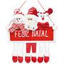 Imagem de Enfeite Pendurar Placa Feliz Natal Com Papai Noel 42x34
