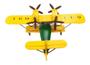 Imagem de Enfeite Retrô Miniatura Avião Antigo Amarelo - 35cm