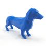 Imagem de Enfeite Salsicha Cachorro Geométrico Azul Decoração 3D 10cm