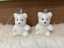 Imagem de Enfeite Urso Branco Para Árvore de Natal Kit Com 2 Unidades Decoração  Branco Com Glitter