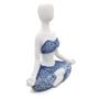 Imagem de Enfeite Yoga Resina Estatua Decorativa Meditando Azul 12 cm