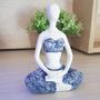 Imagem de Enfeite Yoga Resina Estatua Decorativa Refletindo Azul 12 cm