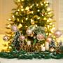 Imagem de Enfeites de bola de Natal champanhe decorações da árvore de Natal com corda pendurada-36pcs enfeites de Natal à prova de quebra conjunto com 6 estilos em 3 tamanhos (pequeno médio grande)