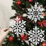 Imagem de Enfeites de floco de neve branco, 6 pacote de grandes decorações de floco de neve de plástico flocos de neve decorações de Natal, decorações de floco de neve suspenso para o inverno Wonderland Christmas Tree Christmas Decorating