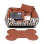 Imagem de Enxoval Cama de Cachorro Impermeável com Zíper Pandora 53x53 Bolt Capuccino