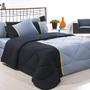 Imagem de Enxoval Edredom + Jogo De Cama King Aconchego Premium 06 Peças - Preto/ Cinza 