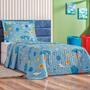 Imagem de Enxoval Kit Colcha + Jogo De Cama Lençol Bouti Solteiro Infantil Kids 4 Peças - Astronauta 