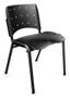 Imagem de Ergoplax Kit 04 Cadeiras Fixas Plástica Aproximação Empilhável Plaxmetal Preta