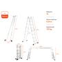 Escada Articulada de Alumínio 4X4 Multifuncional 16 Degraus 4,32 Metros de Altura - Garden Life Imagem de Escada Articulada de Alumínio 4X4 Multifuncional 16 Degraus 4,32 Metros de Altura