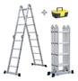 Imagem de Escada De Aluminio 4x4 16 Degraus 4,7mts + Caixa de Ferramentas