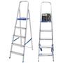 Escada de Alumínio 5 Degraus com Fita de Segurança Mor Imagem de Escada de Alumínio 5 Degraus com Fita de Segurança Mor