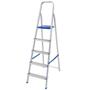 Escada de Alumínio 5 Degraus com Fita de Segurança Mor Imagem de Escada de Alumínio 5 Degraus com Fita de Segurança Mor