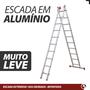 Imagem de Escada de Alumínio Extensiva Dupla 10X2 Multifuncional Profissional 3 Em 1  - Botafogo