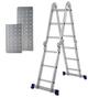 Imagem de Escada Multifuncional 4x3 Alumínio 12 Degraus Com Plataforma 5133 - Mor