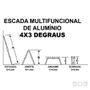 Imagem de Escada multifuncional aluminio 4x3 12 degraus reforcada 150k