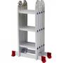 Imagem de Escada Multifuncional Articulada em Aluminio 3x4 12 Degraus Ate 150 Kg  Botafogo 
