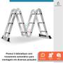 Imagem de Escada Multifuncional Extensível Alumínio sem Plataforma 4x3 12 Degraus 3,26m