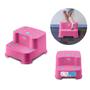 Imagem de Escadinha Infantil Com dois Degraus Up N Down Multikids Rosa