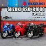 Imagem de Escala 1:18 Suzuki GSX-R1000 Yamaha YZF-R1 Clássico Motocicleta Liga Modelo Fundido Carro Brinquedo